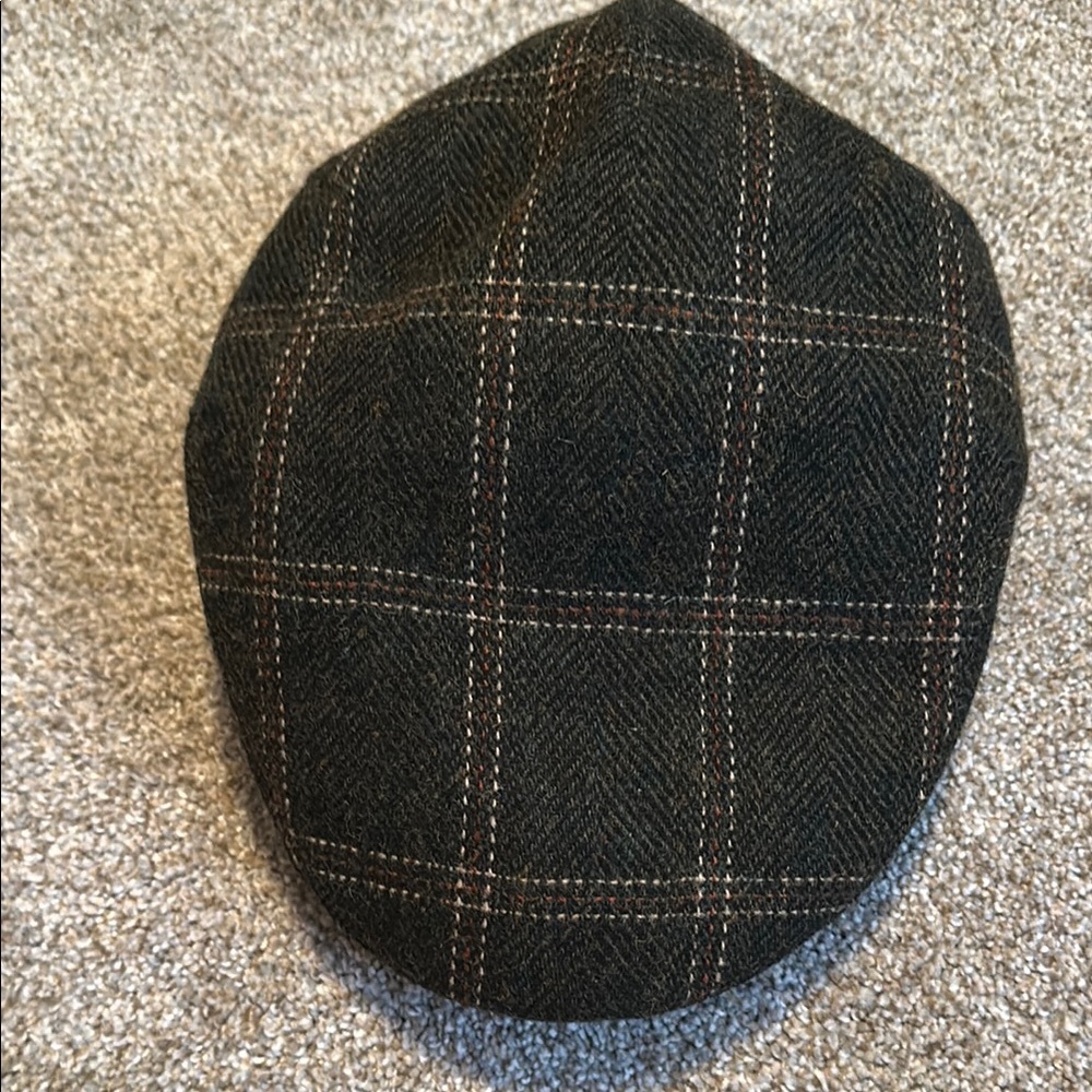 Scalawags black brown check flat cap small/medium 57 cm